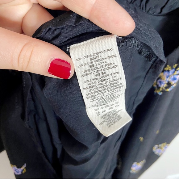 NEW Free People Mockingbird Mini Dress Boho Open Back Floral Print Lace Size 12 - Picture 6 of 7